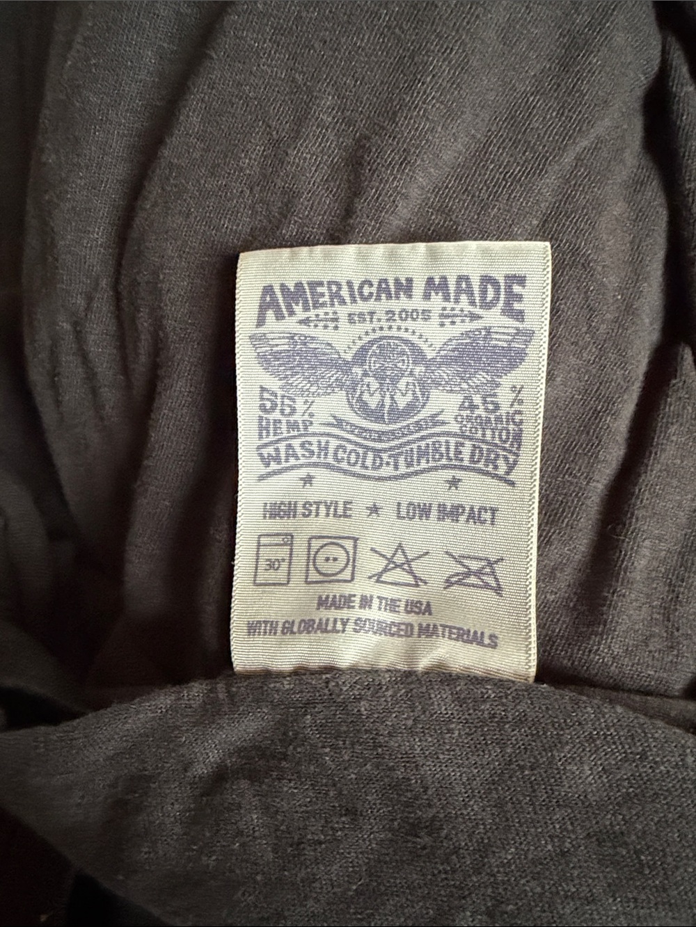 Jungmaven Black V-Neck Short Sleeve soft cotton Tee American made L Hemp cotton - Picture 6 of 6